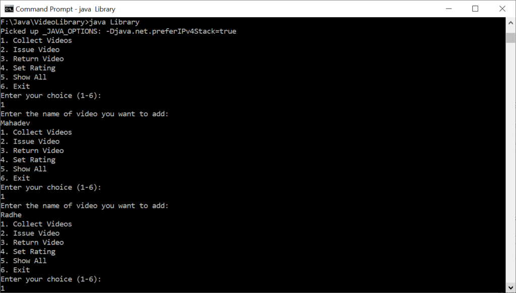   A Video Library Application in Java - Adding Videos to the Library  