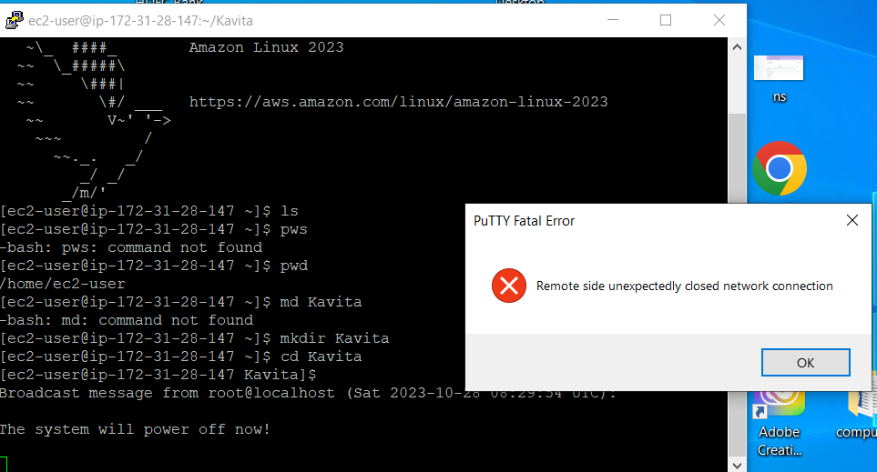 Disconnecting EC2 Instance