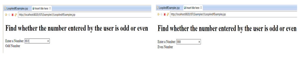 Program to Find Odd or Even Number using JSTL