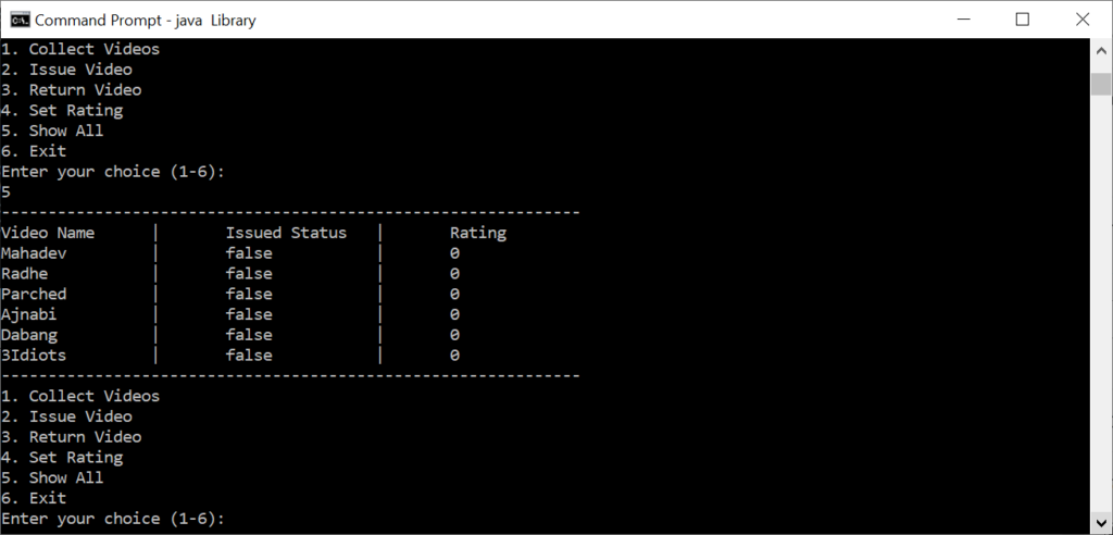 Display the List of Videos