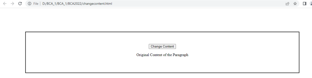An Example Demonstrating How to Change the Content of a Paragraph Using JavaScript