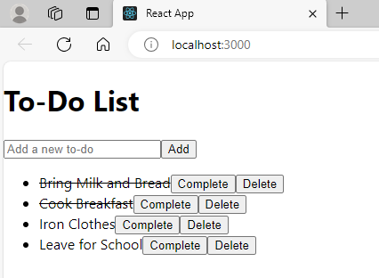 Mark Items as Complete