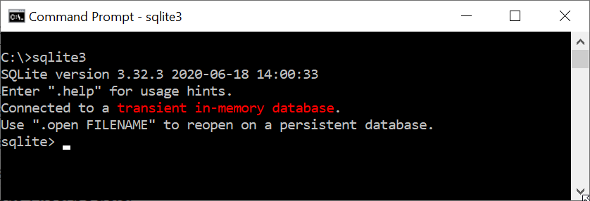 Running sqlite3 on Command Prompt in Windows