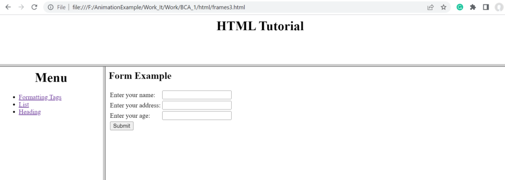 Open The Third Link in The Content Frame