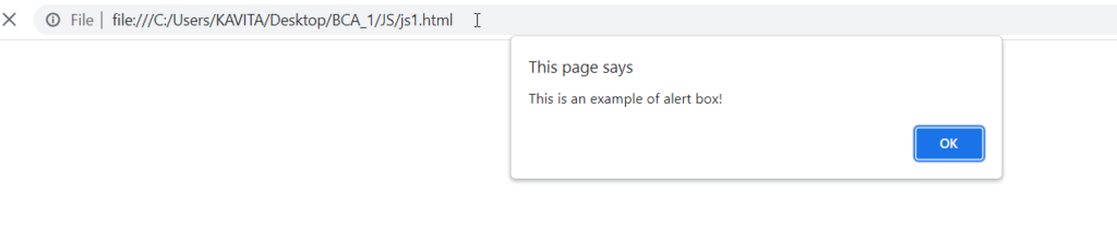 An Example of Popup Boxes in JavaScript - alert box