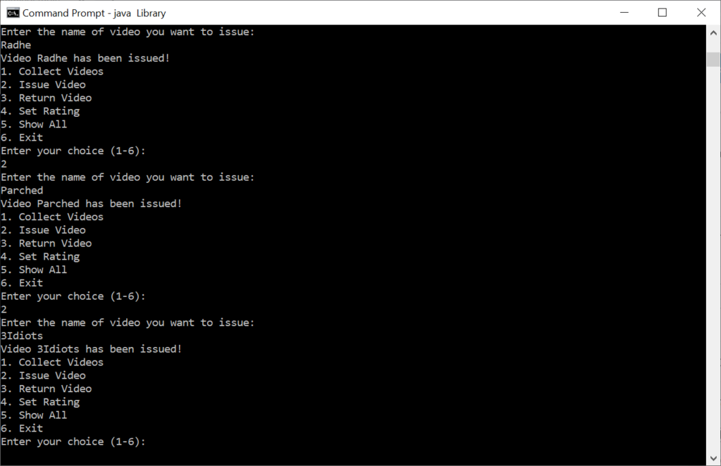 Issue a Video from the Library
