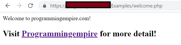 PHP Code to Display Text