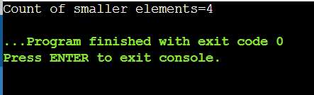The Output of the C Program to Find the Count of Smaller Neighbour in a Series