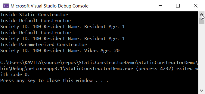Using Static Constructor in a Class