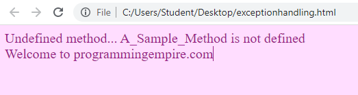 Exception Handling Using try, catch, and finally in JavaScript