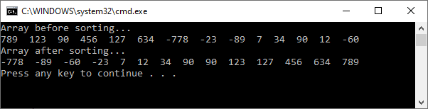 Sorting an Array Using Quick Sort in C#