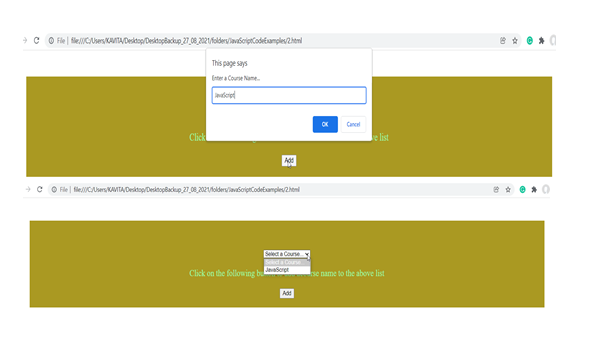 The Output of the Example to Demonstrate How to Append a Child Node in JavaScript