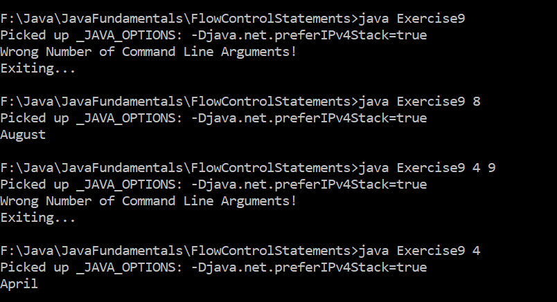 A Program to Display Month Names Using Switch Case Statement in Java