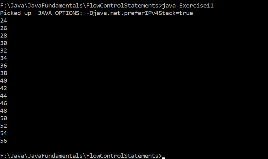 A Program to Display Even Numbers in a Range in Java