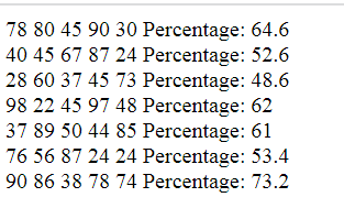 The Output of the Program to Find the Percentage using Anonymous Functions in PHP