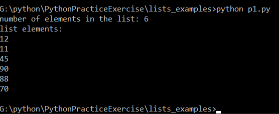 Printing Elements of a List in Python
