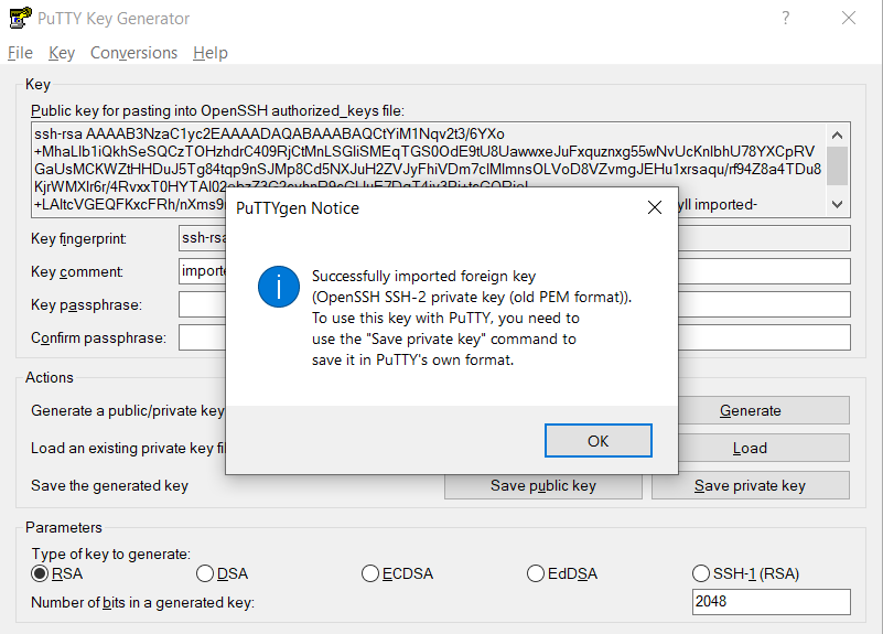 Retrieve the private key